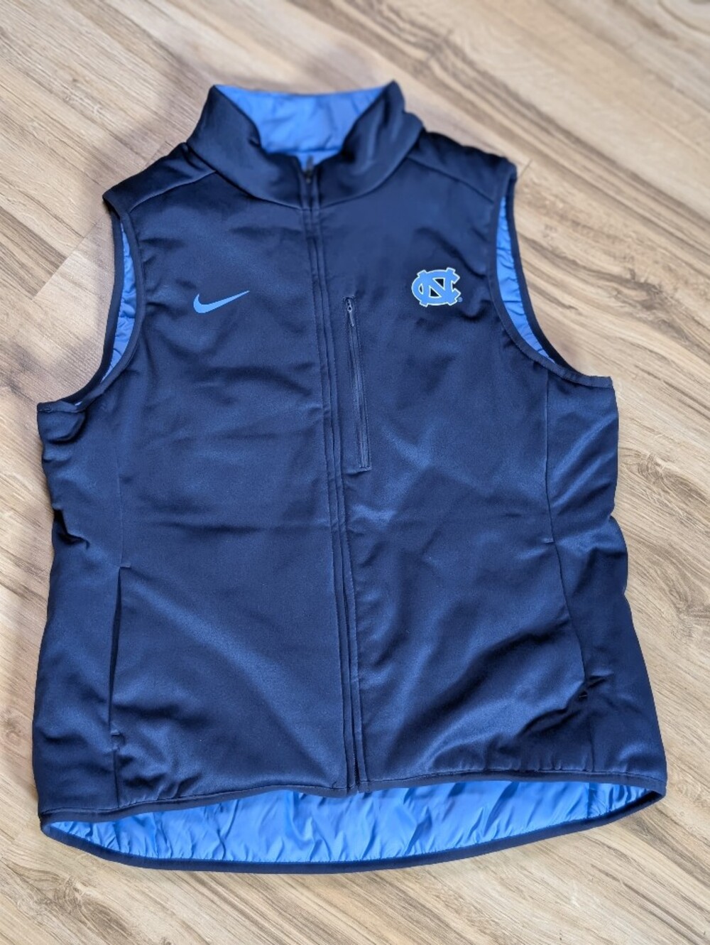 UNC Tar Heels Nike Shield Reversible Blue Navy Puffer Vest Women's
